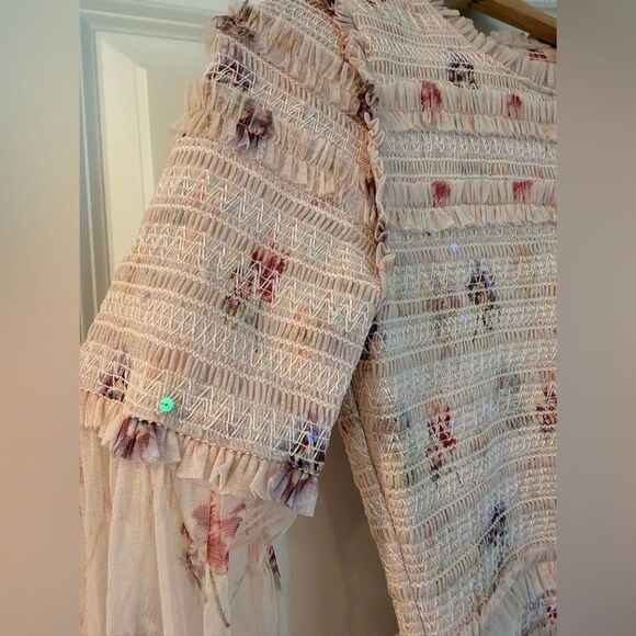 Needle & Thread sequin mini dress with sheer sleeves in dusty mauve US2/XS - Picture 5 of 10